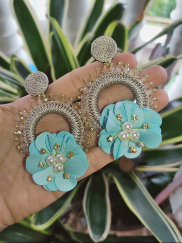 Maxi Zarcillos, Aretes Grandes, Flor, Bisutería