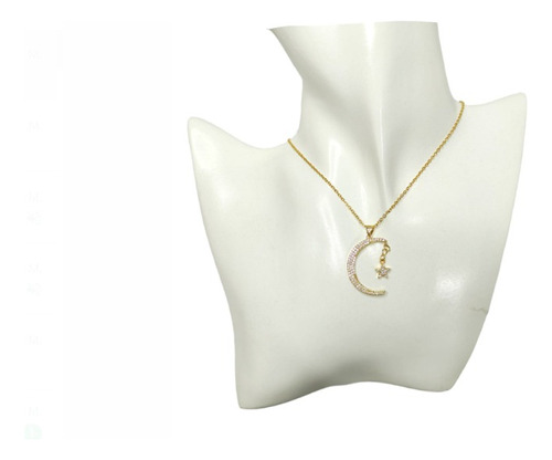 Collar De Luna Y Estrella Acero Para Mujer Joyería