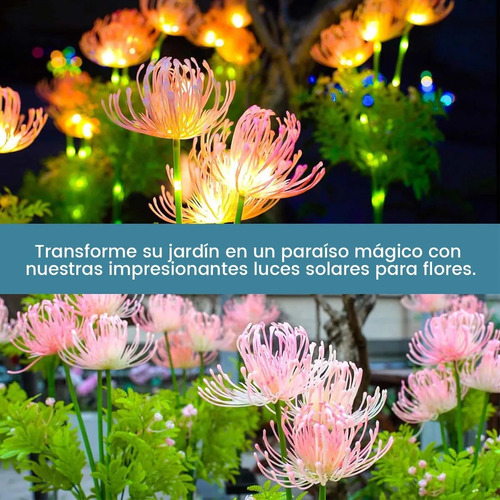 2 Luces Solares De Flores Para Decoración De Jardín De 70 Cm