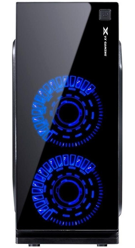 Gabinete Gamer Vinik Vx Gaming Crater Com 2x Fan 120mm Azul Cor Preto