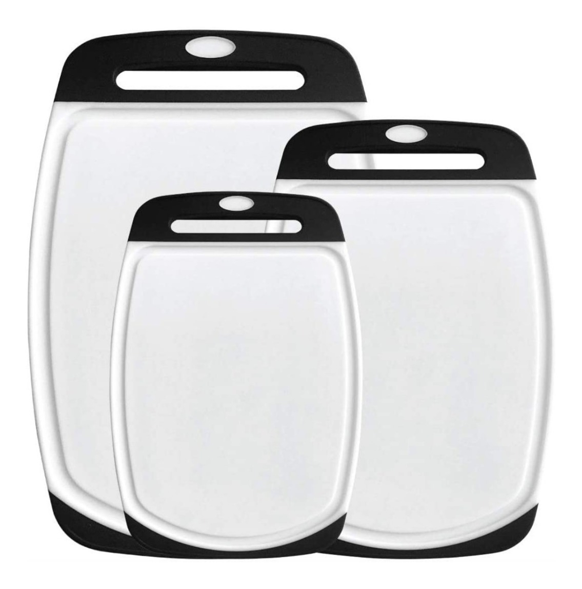 Tabla Para Picar Cortar Cocina - Set X 3 Unidades Blanco y Negro