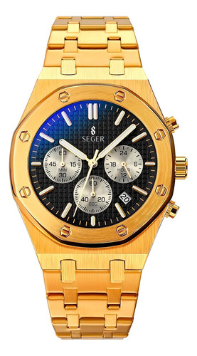 Reloj Hombre Seger 9296 Original Eeuu Elegante Acero Casual