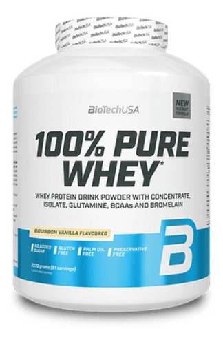 Suplemento en polvo BioTechUSA  100% Pure Whey proteína sabor bourbon vainilla en pote de 2.27kg