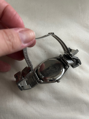 Reloj Usado Jughans Analógico Hombre Plateado Plateado Blanco (Usado)