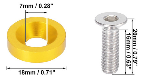 25 Kit Tornillos Para Autos 3.1 X 1.2cm Gold Aluminum