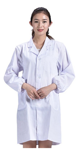 Bata De Laboratorio Unisex De Manga Larga S3xlwm Con Cuello