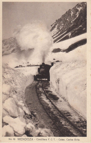 Antigua Postal Ferrocarril En Cordillera Mendoza Argentina