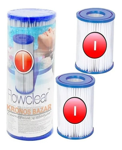 Imagen 1 de 9 de Filtro Cartucho Tipo I Chico Combo 2x U Bestway Repuesto