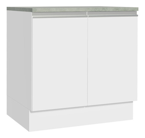 Mueble Bajo Mesada Glamy Madesa 2 Puertas 80cm Blanco Blanco