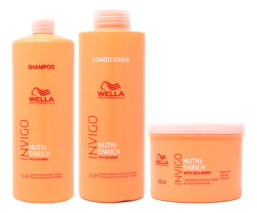 Wella Invigo Nutri Enrich Shampoo, Acond Y Mascarilla 1000ml