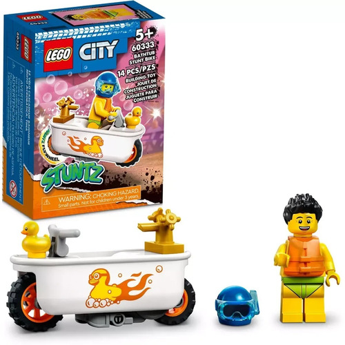 Bloques De Lego City Moto Acrobatica Bañera 14 Piezas Febo