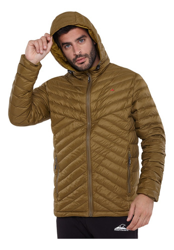 Campera De Pluma Montagne Hombre Neegan Con Capucha Duvet