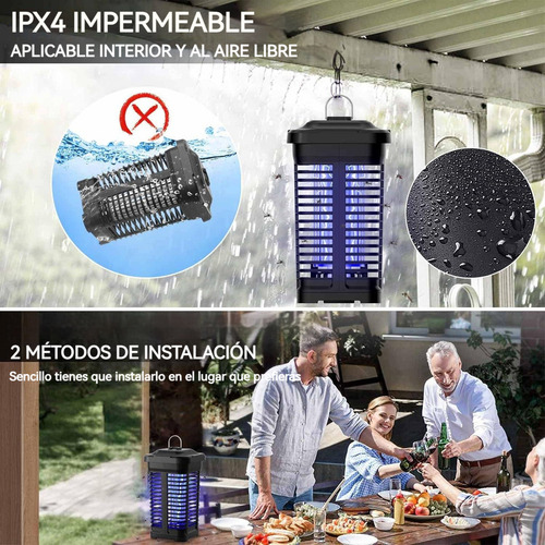 Mosquito Killer - Mosquito Killer Para Exteriores, Funciona Desde El Anochecer Hasta El Amanecer, Con Sensor De Luz Integrado, 18 W, 4200 V, Matamoscas Eléctrico, Resistente Al Agua Ipx4.