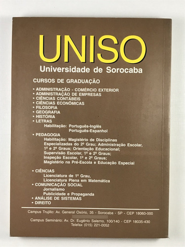 Livro Revista De Estudos Universitarios Universidade De Sorocaba 22 1996 - E5