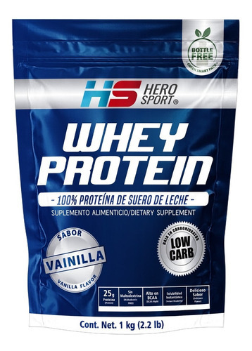 Hero Sport Proteina De Suero De Leche Whey Protein 1kg Sabor Vainilla Francesa