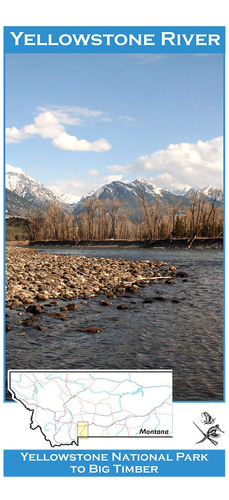 Yellowstone River 11 x 17 pesca Mosca Mapa