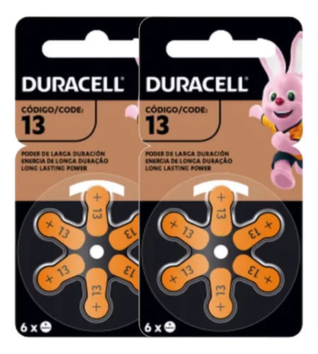 Pack 2 Pila Para Audífonos Duracell Tamaño 13