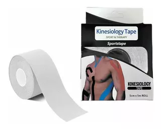 Bandagem Elástica Kinesiology Ktape Adesiva 5cm X 5m Branco