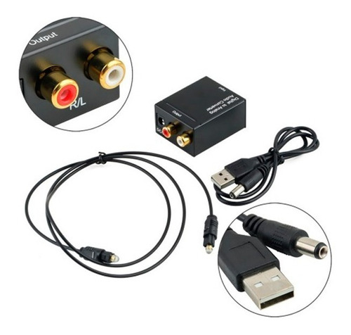 Adaptador Convertidor Conversor Audio Optico Digital A Rca  