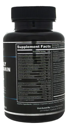 Focus Pharmacology Women's Daily Super Multi-vitamina Para M