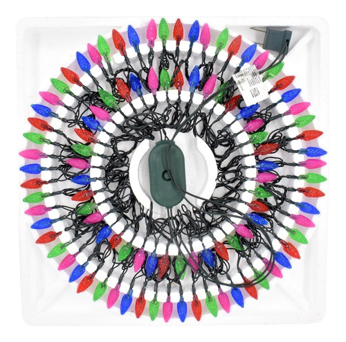 Serie Led 100 Focos Multicolor Decoración Cable Verde
