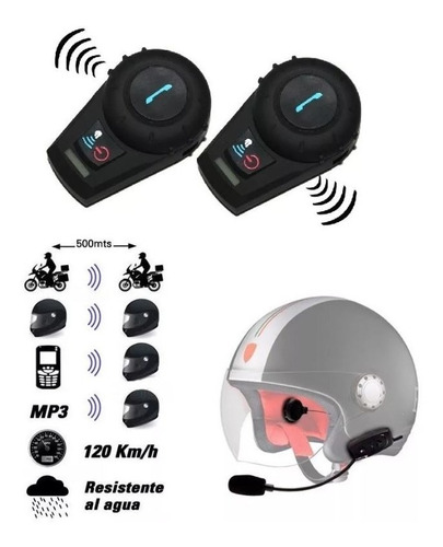 Intercomunicadores Moto Cascos Inalambricos Bluetooth X 2