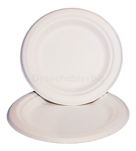 Imagen 1 de 5 de 50 Platos Pasteleros Biodegradables De Bagazo De Caña 15 Cm