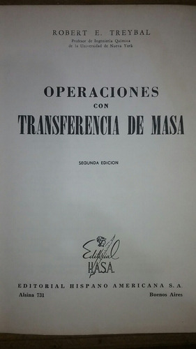 Operaciones Con Transferencia De Masa Química Robert Treybal (Usado)