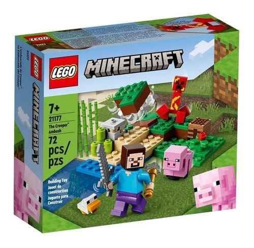 Lego Minecraft La Emboscada Del Creeper 21177 (72 Piezas)