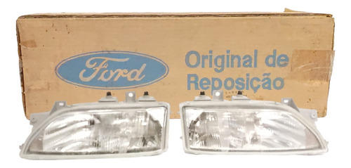 Farol Escort Xr3 93 96 Lente Logo Foco Duplo Original Ford