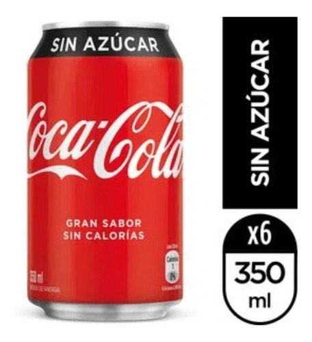 Seis(6), Coca Cola Sin Azúcar 350ml.