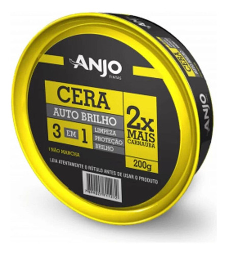 Cera Auto Brilho 3 Em 1 Polimento 200g - Anjo