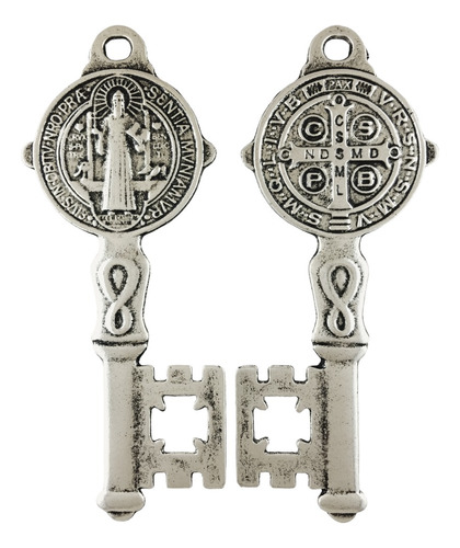 Llave San Benito Metalica, Santos, Religión, Recuerdo. 20pz