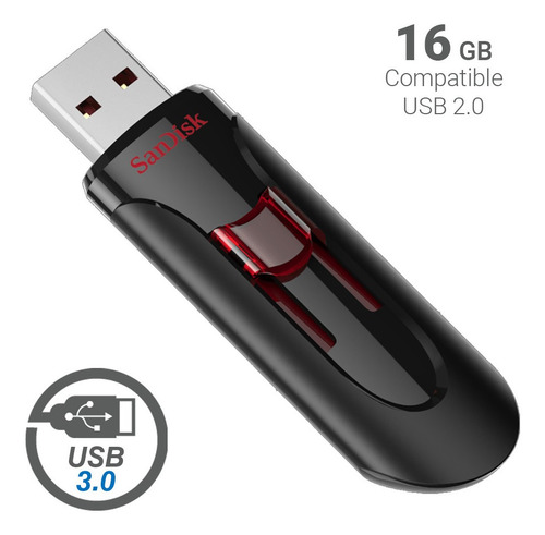 Pendrive 16 Gb 3.0 Retractil Sandisk Cruzer Glide Usb 3.0