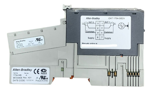 Allen Bradley 1734-oe2v + Base 1734-mb/rtb (Usado)