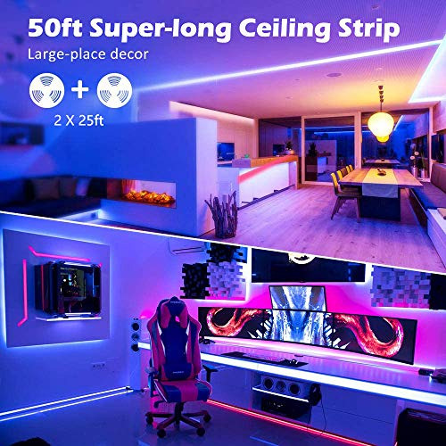 Luces De Tira Led Rgb De 50 Pies/15 Metros Sincroniza...