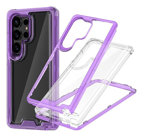 Funda Para Oppo Uso Rudo 3 En 1 Grado Militar Antigolpes Lila Oppo Reno 12 5g