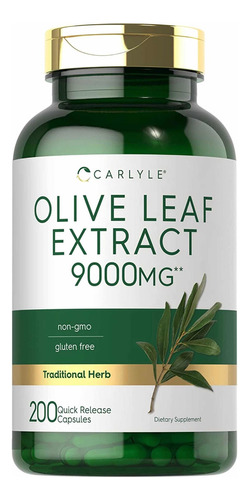 Extracto De Hoja De Olivo 9000mg (200 Cápsulas) Carlyle Sabor Sin Sabor