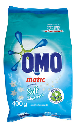 Detergente Omo Soft Con Aloe Vera En Polvo 400grs 4 Unidades