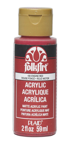 Pintura Acrilica Mate Folkart Usa 59ml Red Rojo Maquina