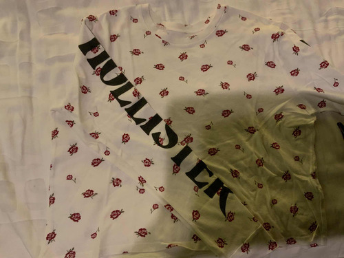 Sweater Hollister Talle S Blanco Con Flores