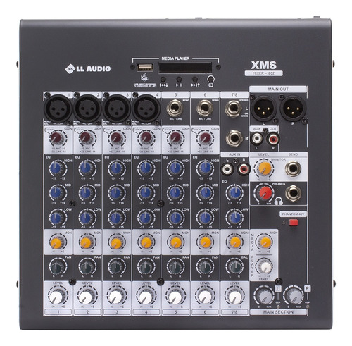 Mesa De Som Ll Audio Starmix Xms802r  8 Canais/bluetooth