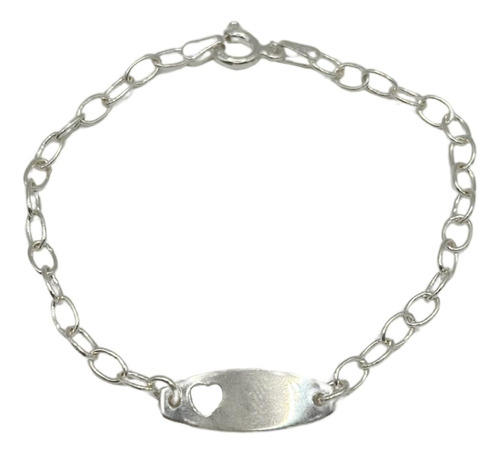 Pulsera Piocha Bebé Corazón Plata Ley 925 + Caja