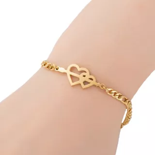 Pulsera Corazon Flecha Cupido Acero Inoxidable Ajustable