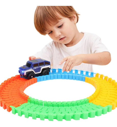 Pista Trilha Maluca Com Carrinho 56 Peças Colorido