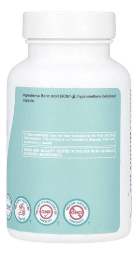 Nutricost Mujeres Ácido Bórico Supositorio Vaginal 600mg 60x Sin Sabor