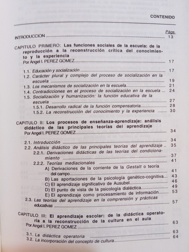 Comprender Y Transformar La Enseñanza, J. Gimeno Sacristán (Usado)