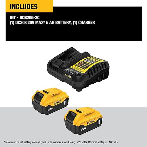 Dewalt 20v Max Xr 5.0 Ah Batería 2 Unidades Con Cargador