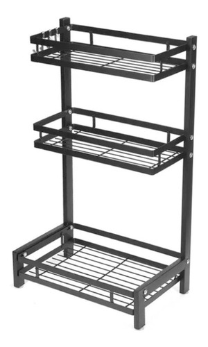 Repisa Organizadora Triple Negra Para Cocina Especiero 86026