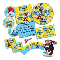 Comprar Kit Imprimible Los Pitufos Personalizado Cumpleaños Candybar